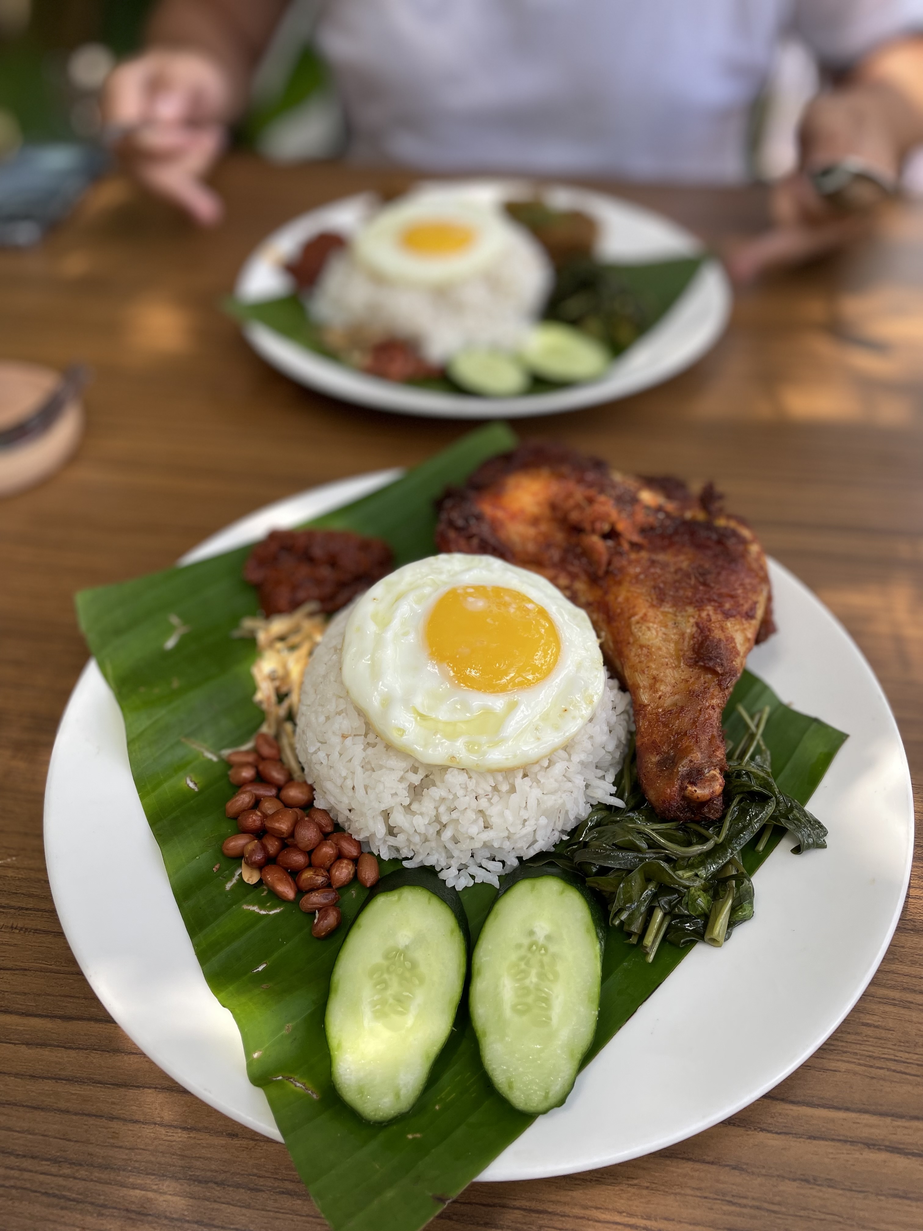 Nasi Lemak Ayam Goreng Berempah with fried egg and chicken